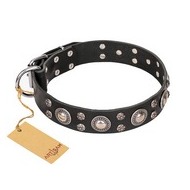 ‘Vintage Necklace’ FDT Artisan スタッズ付 40mm本革製 犬用首輪