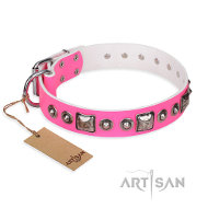 'Pink Dream' スタイルのFDT Artisanのデコ革首輪 'Pink Dream' スタイルのFDT Artisanのデコ革首輪