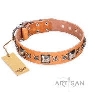 ’Silver Chic’スタイルのFDTArtisanのデコ革首輪 ’Silver Chic’スタイルのFDTArtisanのデコ革首輪