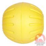 ハスキーのおもちゃ　ホール付きボール　黄色　7.5cm