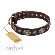'Extra Pizzazz' スタイルの FDT Artisanデザインのデコ革首輪 'Extra Pizzazz' スタイルの FDT Artisanデザインのデコ革首輪