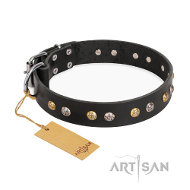'Jewelry Peas'スタイルのFDT Artisanデザイナー革首輪 'Jewelry Peas'スタイルのFDT Artisanデザイナー革首輪